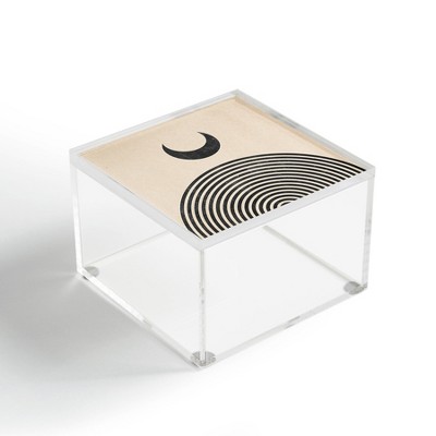 Emanuela Carratoni Moon on Mountain 4" x 4" Acrylic Box - Deny Designs