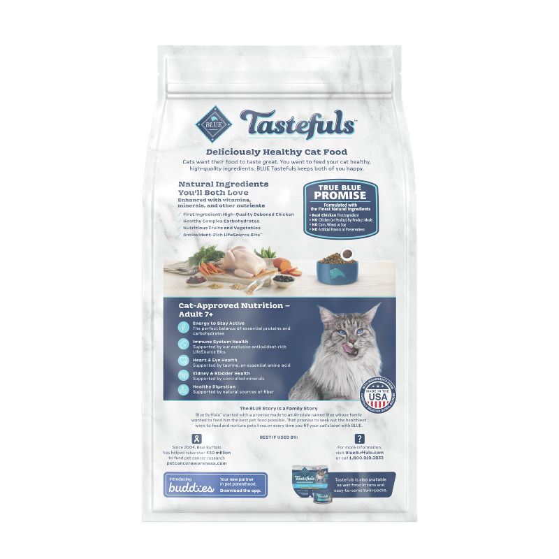 Blue Buffalo Tastefuls with Chicken Adult 7+ Natural Dry Cat Food , 2 of 7