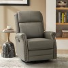 Irene 30.5" Wide Genuine Leather Manual Recliner with Rolled Arms | ARTFUL LIVING DESIGN - 2 of 4