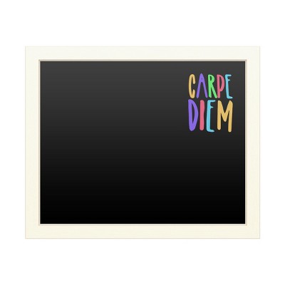 Trademark Fine Art Functional Chalkboard with Printed Artwork - ABC 'Carpe Diem Color' Chalk Board Wall Sign
