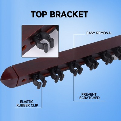 Mahogany 2-Piece Wall Mounted Pool Cue Rack Set