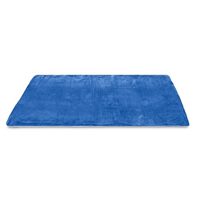 Full Size Blue and White Raised Air Mattress with Pump