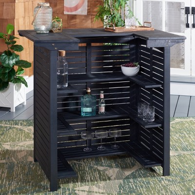 Monterey Black Acacia Wood Outdoor Bar Table