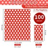 Hachikiko 100 Pack Red and White Polka Dots Guest Towel Napkins,Red Disposable Dinner Napkins Easter Paper Hand Towels Picnic Napkins - 2 of 4