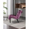 Vynxaria COOLMORE Modern Velvet Armless Accent Living Room Chair / Leisure Chair,Upholstered Fabric Button Comfortable Chair - 4 of 4