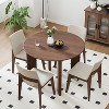 PexFix 42" Walnut Solid Wood Farmhouse Dining Table Round Wood Top for Modern Dining Rooms & Family Gatherings - 3 of 4