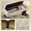 Pinmoco 42" Linen Storage Bench, Tufted Upholstered Entryway Bench with Safety Hinge for Bedroom and Living Room - 4 of 4