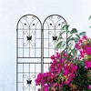 Syemin Patio Decorative Screens, Iron Arch Decoration Garden Trellis, for Outdoor for Climbing Plants Support, Flowerbed, Black, 40"*19.7"*71" - 2 of 4
