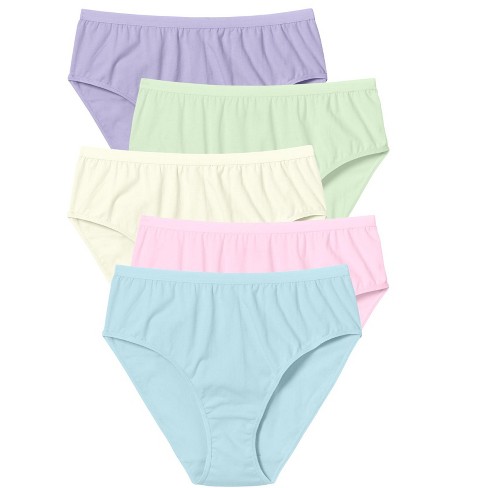Comfort Choice Women's Plus Size Hi-cut Cotton Brief 5-pack - 10, Pink :  Target