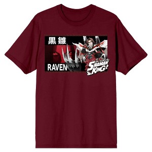 Shaman King Raven Crew Neck Short Sleeve Cardinal Red Men's T-shirt - 1 of 2