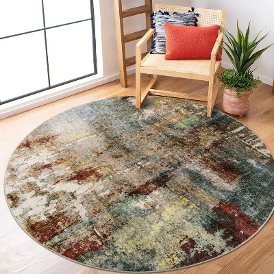 Lahome Modern Abstract Washable Area Rug-Soft Carpet for Living Room, Bedroom, or Office