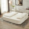 Mocamel 78" 2-in-1 Foldable Sofa Bed, Convertible Corduroy Deep Seat Sleeper  Couch with Blanket & 2 Pillow for Living Room,Beige - 4 of 4