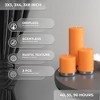 Assorted Pillar Candles Set of 3 ¨C Sizes 3", 4", 8" Unscented Dripless Large Candles, Rustic Style for Seasonal Decor, Events, Weddings ¨C Orange - 4 of 4