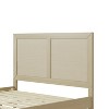 Angel Sar Solid Wood Queen Platform Bed with Rattan Headboard, Noise-Free Slats and Modern Natural Finish - 4 of 4