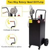 Two Way Rotary Hand Oil Pump Portable Fuel Transfer Tank with Wheels, Large Capacity for Car, Boat, Lawn Mower, Agricultural - 4 of 4