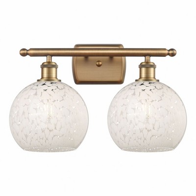White Mouchette - 2 Light Bath Vanity In Modern Style-11 Inches Tall and 18 Inches Wide