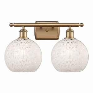 White Mouchette - 2 Light Bath Vanity In Modern Style-11 Inches Tall and 18 Inches Wide - 1 of 1