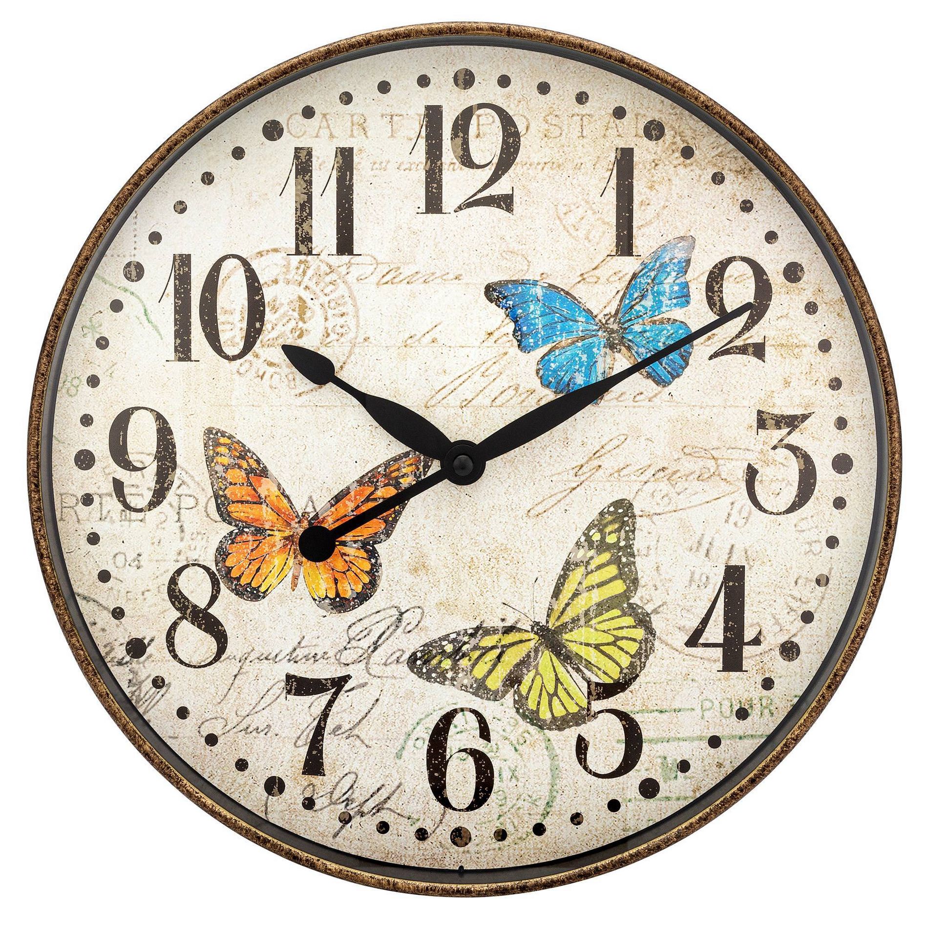 Westclox 12" Wall Clock with Butterfly Themed Dial :Indoor Decor