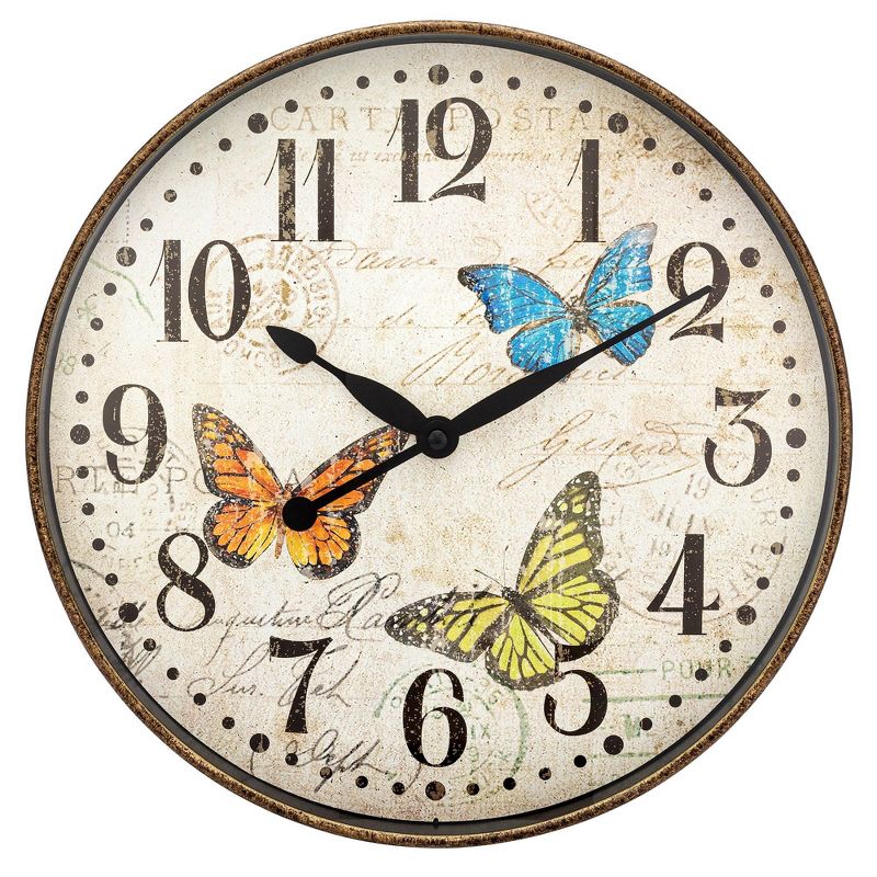 12&#34; Wall Clock with Butterfly Themed Dial - Westclox, 1 of 9