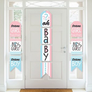 Big Dot of Happiness Baby Gender Reveal - Hanging Vertical Paper Door Banners - Team Boy or Girl Party Wall Decoration Kit - Indoor Door Decor - 1 of 4
