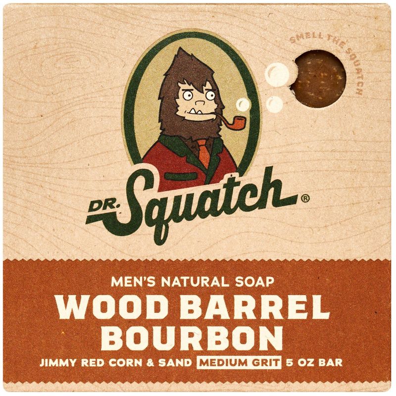 DR. SQUATCH Men&#39;s All Natural Bar Soap - Wood Barrel Bourbon - 5oz, 1 of 7
