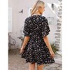 Coolmee Women's Summer Floral Sundress Short Sleeve Wrap V Neck A-Line Midi Dress - 4 of 4