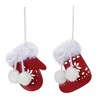Stocking and Mitten Metal Ornament – Red White Cut Out Design – 4 in – Set of 12 – By Melrose - 2 of 4