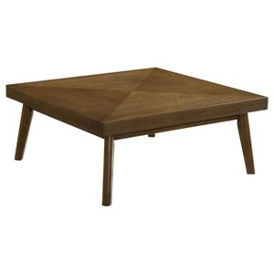 Coaster Home Furnishings Westerly Square Wood Coffee Table with Diamond Parquet Walnut - 1 of 4