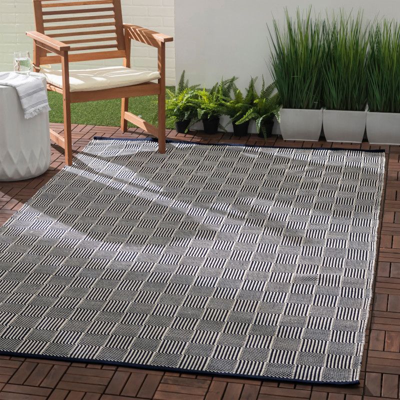 Home Conservatory Squares Handwoven Indoor/Outdoor Area Rug, 2 of 7
