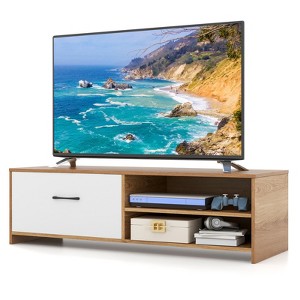 Tangkula TV Stand Media Entertainment Center for TVS up to 55'' Multipurpose Storage Console Table Coffee Table for Living Room, Bedroom - 1 of 4