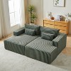 TiramisuBest 87" No-Assembly Oversized Sectional Chaise, Plush Reclining Sofa Bed for Indoor Living Room & Bedroom-Army Green - 3 of 4