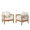 Outdoor Club Chair, Acacia Wood Frame with Handwoven Rope and Removable Cushions, Boho Patio Seating for Porch or Garden - Coolbibila - 3 of 4