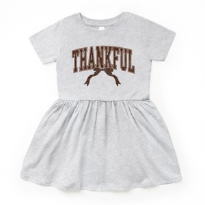 Varsity Thankful Coquette - Toddler Graphic Dress and Infant Dress - 1 of 4
