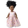 Doll Clothes Superstore Matching Girls Size 3 Pink Flowers & Checks Long Dress with 18 Inch Doll Outfit - 3 of 4