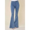 Women's Striped Stretchy Bellbottom Jeans - WISTERIA LANE - 2 of 4