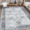 Machine Washable Vintage Floral Area Rug Ultra Thin Non Slip Carpet Stain Resistant Floral Printed  Floor Mat for Living Room Bedroom Kitchen - 4 of 4