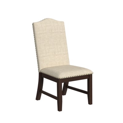 Homepop Set Of 2 Scalloped Back Dining Chairs Beige Upholstered Plywood Frame Spot Clean Polyester Target