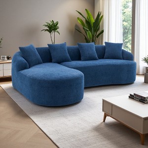 99" Chenille Compression L-Shaped Sectional Sofa with Chaise - 1 of 4