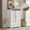 5 Drawers Dresser for Bedroom w/Sliding Barn Door, Farmhouse Modern 48 Tall Dresser 5 Chest of Drawers - 3 of 4