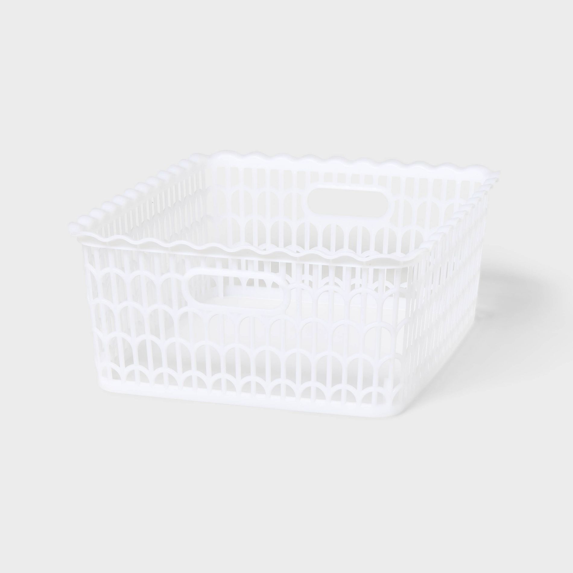 Wave Scallop Decorative Basket Medium White - Brightroom™