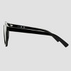 Women's Shiny Plastic Round Sunglasses - Universal Thread™ Black: Scratch-Resistant, Maximum UV Protection, Recycled Frame - 4 of 4