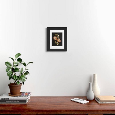 Black Framed Abstract Floral Canvas Art Print, 16" x 13"