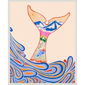 Amanti Art Feeling Blue Whale Tail by Kintsugi99  Framed Canvas Wall Art - 1 of 4
