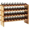 36 Bottles Stackable Modular Wine Rack, 4 Tier Wooden Wine Storage Rack, Bamboo Wine Display Shelves, Wobble-Free Wine Holder - 2 of 4