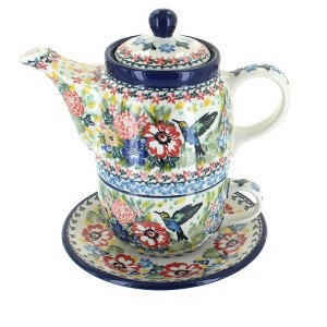 Blue Rose Polish Pottery 423 Caramika Artystyczna Tea for One - 1 of 1
