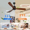Wanze of Ocean 52 in. Modern Black Noiseless Solid Wood Brown 3 Blades Downrod Mount Ceiling Fan with 2 Downrods and Remote - 2 of 4