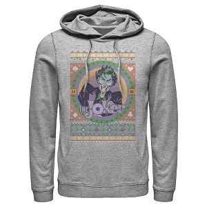 Men's Batman Ugly Christmas Joker Pull Over Hoodie - 1 of 3