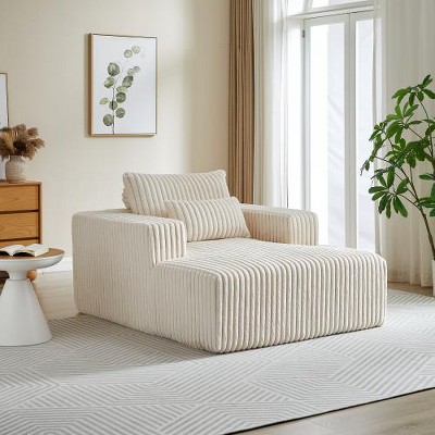SYFERLORY 62.5-Inch Corduroy Sponge Sofa Lounge Chair,No Assembly Required