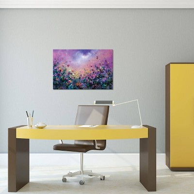12" x 18" Purple and Pink Floral Canvas Art