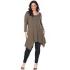 Women's Plus Size 3/4 Sleeve Makayla Tunic Top with Pockets - White Mark - 2 of 3